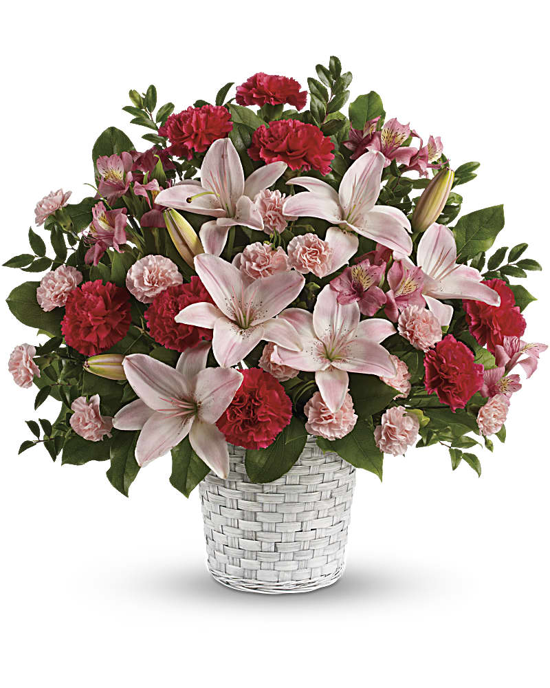 Blushing Tribute Basket – Beaver Creek Florist, Markham ON