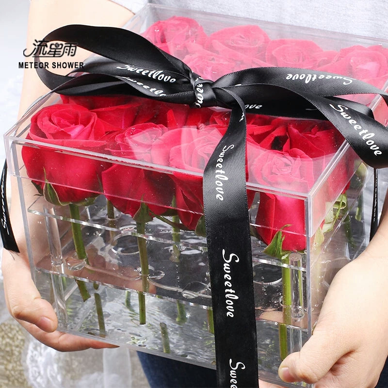 Crystal Cube Rose Gift