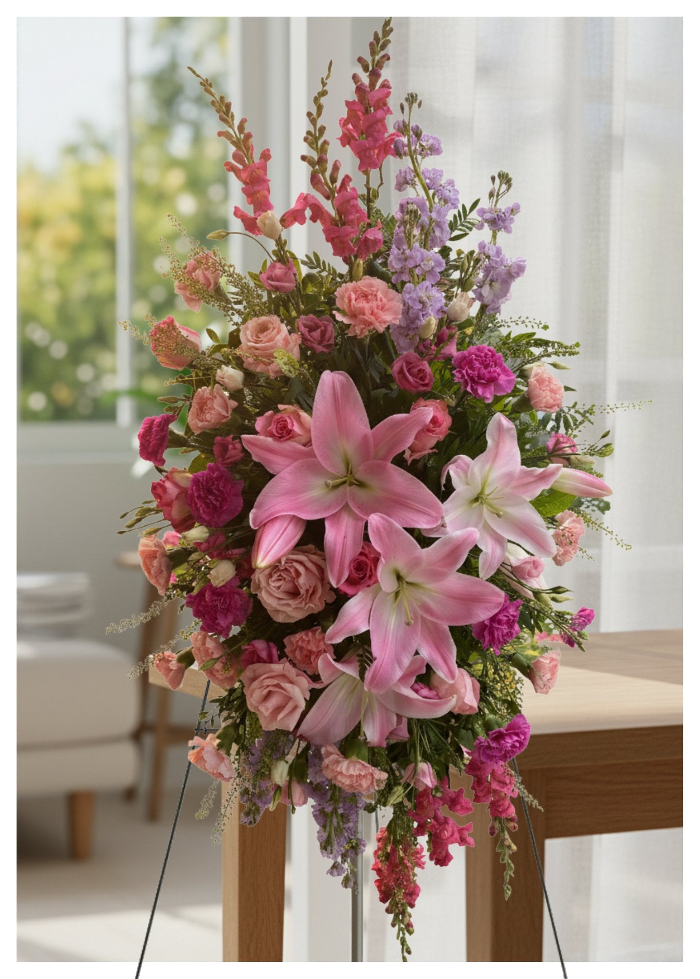 Warm Remembrance Standing Spray – Beaver Creek Florist, Markham ON