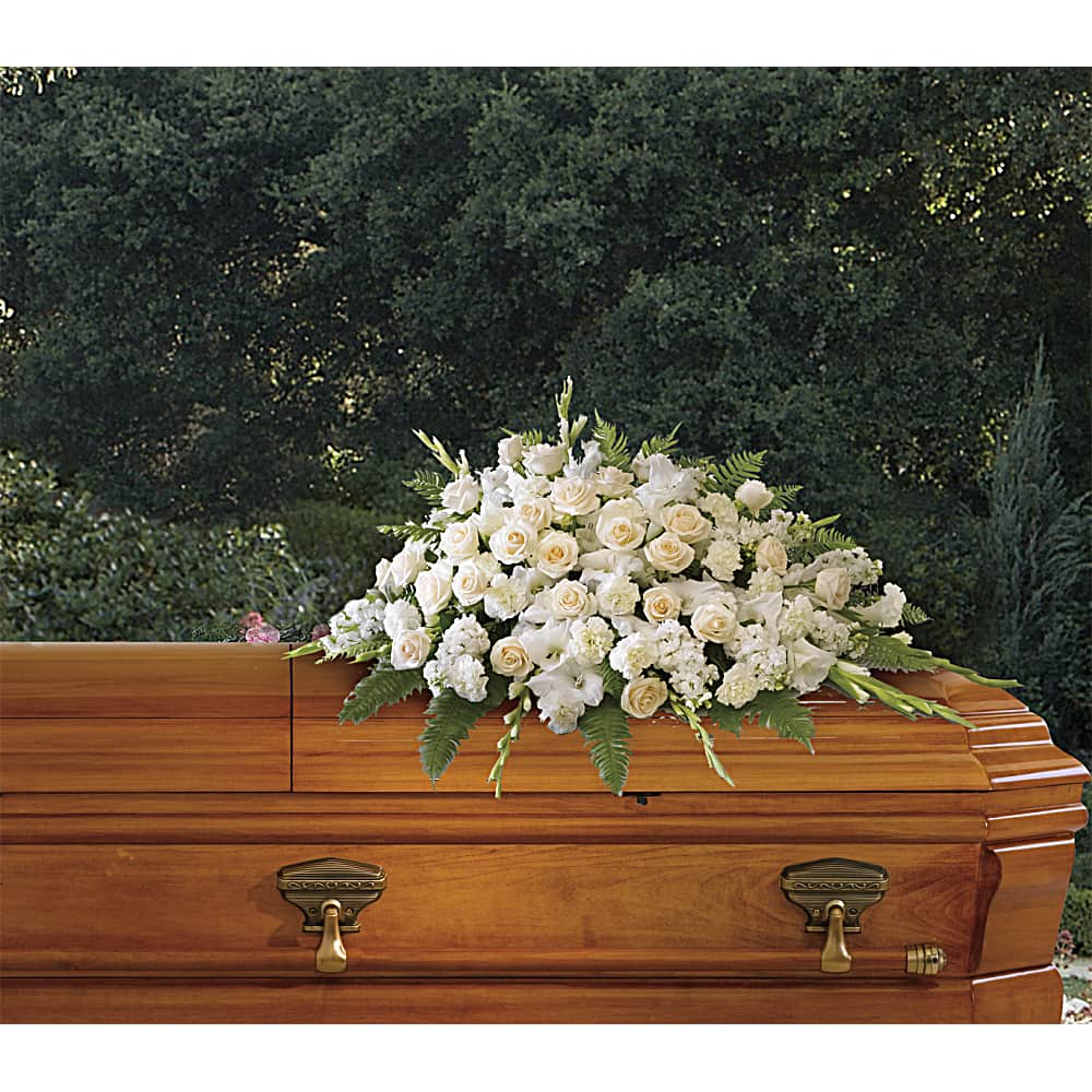 Eternal White Casket Spray