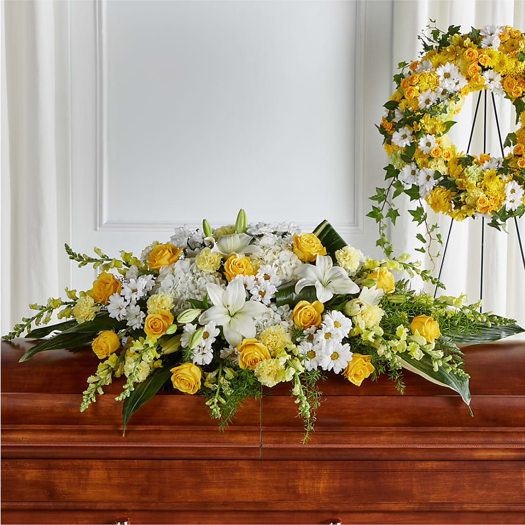 Golden Harmony Casket Spray – Beaver Creek Florist, Markham ON