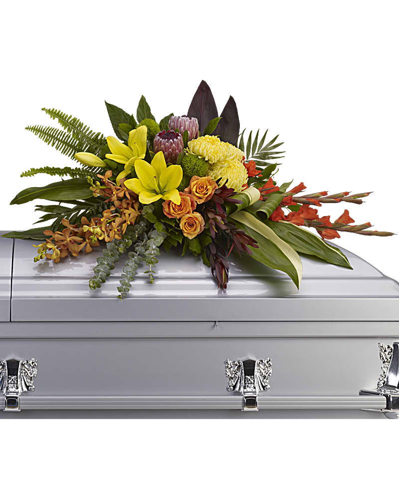 Tropical Farewell Casket Spray