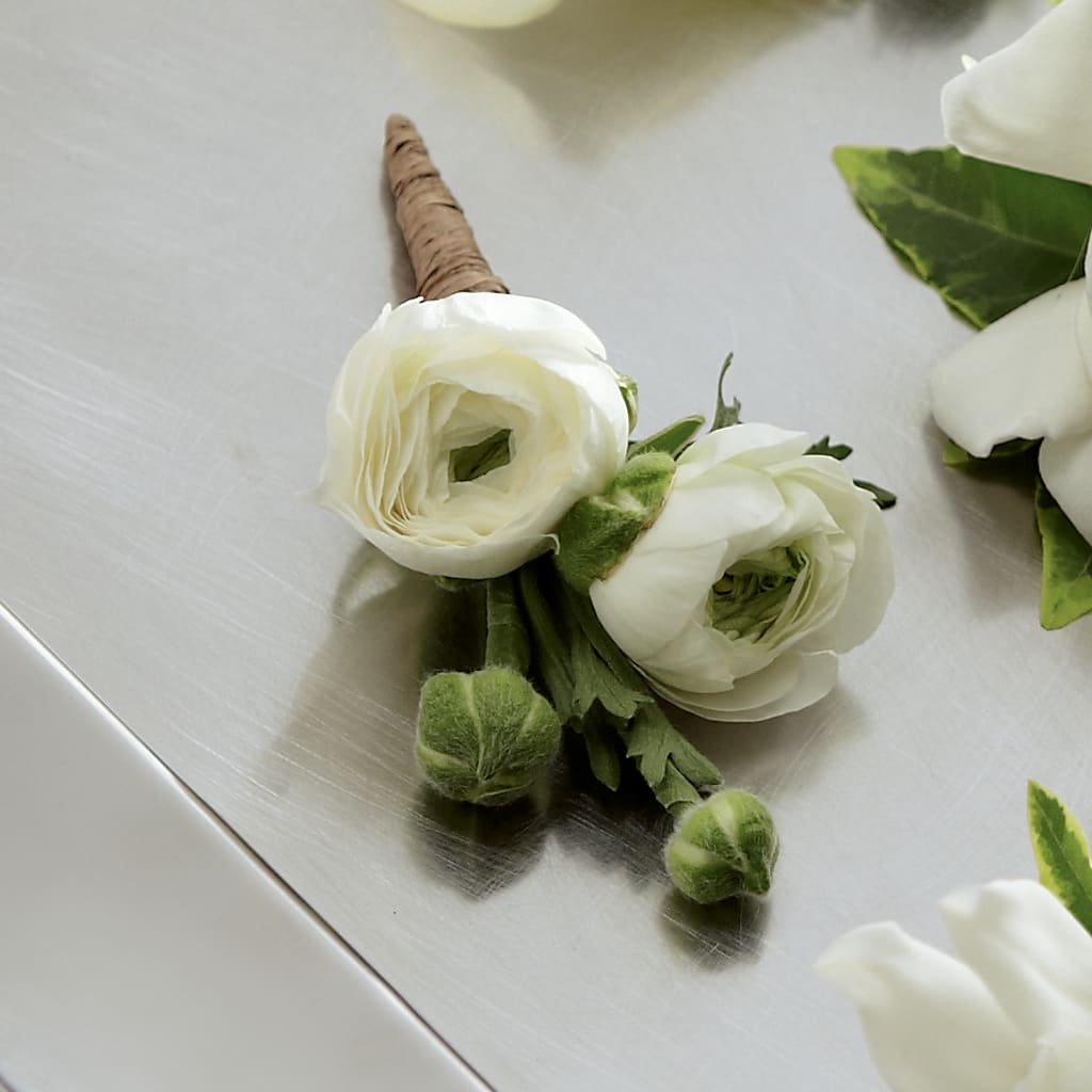 White Ranunculus Boutonniere – Beaver Creek Florist, Markham ON