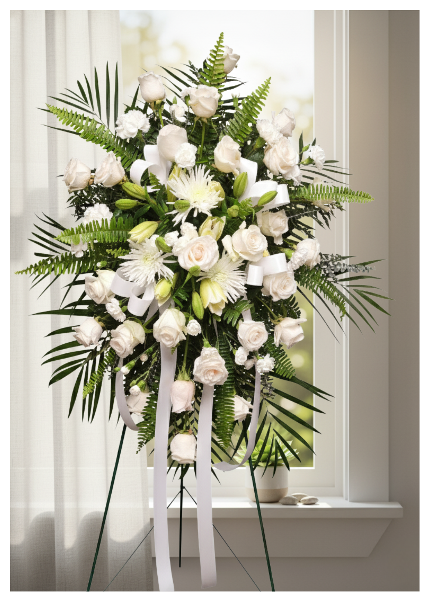 White Peace Standing Spray – Beaver Creek Florist, Markham ON