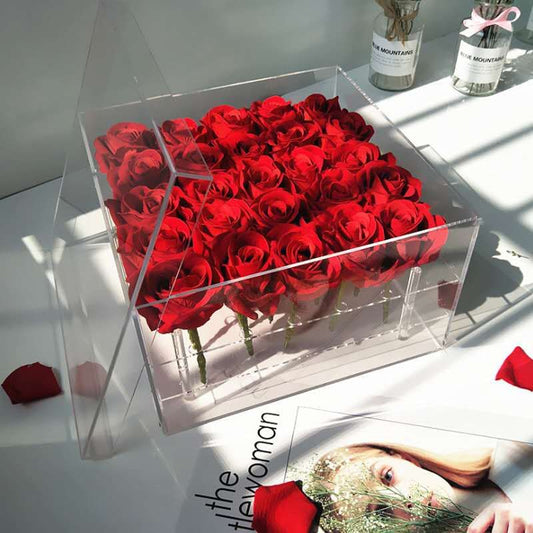 Crystal Cube Rose Gift